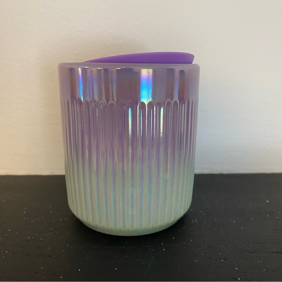 Starbucks 2022 Ceramic Grooved Cup Mint & Lavender Ombre Gradient 8 oz - Picture 2 of 10